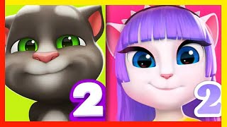 My Talking Tom 2 vS My Talking Angela 2 Baby Tom And Angela in Space Outfit Gameplay [upl. by Thormora226]