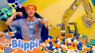 Ball Pit Excavator Song  BLIPPI  Educational Nursery Rhyme Songs For Kids [upl. by Nnylatsyrc]