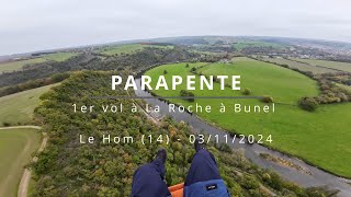 Parapente  Mon 1er vol à La Roche à Bunel Le Hom  vol 120  04112024 [upl. by Eelanej]