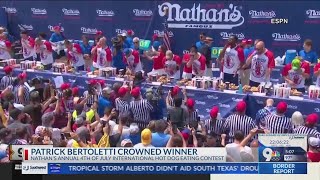 Patrick Bertoletti of Chicago wins Nathan’s hot dog eating contest [upl. by Slade]