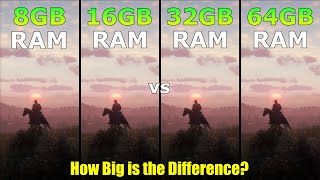 8GB vs 16GB vs 32GB vs 64GB RAM  Test in 11 Games in 2023  any Difference [upl. by Inneg]