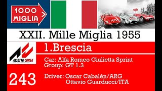 Mille Miglia 55  Stage 1Brescia f  Alfa Romeo Giulietta Sprint  onboard [upl. by Illib]