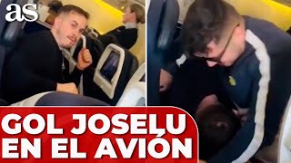 VUELO MADRIDMIAMI y MARCA JOSELU celebración en el AVIÓN REAL MADRID  BAYERN [upl. by Stavro403]