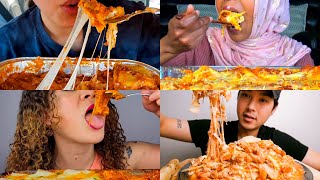 ASMR BEST HOT CHEESY HUGE LASAGNA eating sound SATISFYING  MUKBANG COMPILATION [upl. by Onin593]