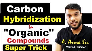 Basics of GOC Carbon HYBRIDIZATION in Organic Compounds  Super trick [upl. by Deelaw290]