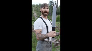 A tiny sword 😳 woodsplitting sword VikingWoodSplitter [upl. by Jillana]