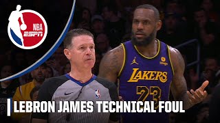 LeBron James gets T’d up arguing nocall vs Nets  NBA on ESPN [upl. by Hannala]