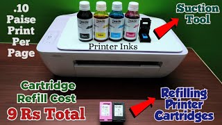 How to refill HP deskjet printer cartridge  प्रिंटर में इंक कैसे भरे  Ink refilling in printerhp [upl. by Sucirdor]