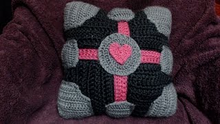 How to Crochet Companion Cube Pillow P3 [upl. by Hagood]