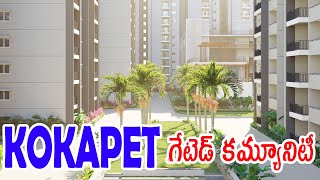 GATED COMMUNITY FLATS FOR SALE NEAR KOKAPET NARSINGI  LUXURY FLATS [upl. by Laina]