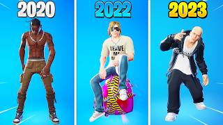 Evolution of All Icon Series Collab Skins and Emotes in Fortnite  Chapter 15 [upl. by Euqinommod]