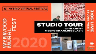 Wynwood Mural Fest  305 Live Studio Tours  Mecro aka Glossblack [upl. by Ellora]