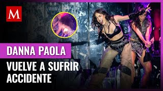 Danna Paola sufre caída en pleno concierto y se vuelve viral [upl. by Soisatsana]