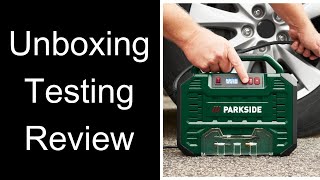 Unboxing Tool  Parkside Portable 12V230V Compressor With Digital Display [upl. by Publea]