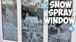 Snow window ❄ Snow Spray window art ❄ Magical Christmas window [upl. by Attecnoc777]