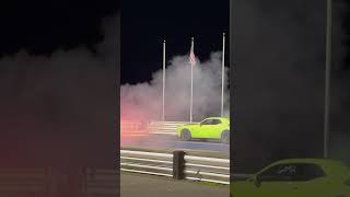 Challenger demon 170 and Charger red eye wide body burnout dragrace [upl. by Akived]