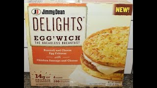 Jimmy Dean Delights Egg’wich Broccoli amp Cheese Egg Frittatas with Sausage Cheese Review [upl. by Nitnert]