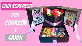 Gift Box  Caja sorpresa con cajon y corazon  DIY [upl. by Suoivatnom389]