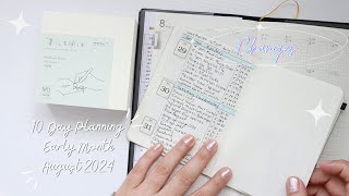 August 1 2024  Planner Setup  10Day Planning  Early Month  Bullet Journal Pocket [upl. by Enyak]