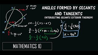 Angles Formed by Secants and Tangents PART 1Intersecting SecantExterior Theorem  MATHEMATICS 10 [upl. by Petulah]