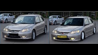 Honda Vtec2 Modifiye Basma  Cam Filmi Jant Parlatma  Far Değişikliği CS6 [upl. by Namas]