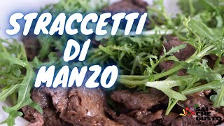 Straccetti di manzo  Carne in padella  Straccetti rucola e parmigiano [upl. by Carrnan]