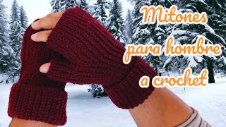 Guantes calientitos a crochet para hombres ¡ Fácil y rápido [upl. by Aicnilav]