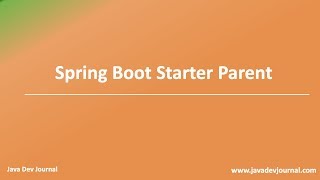 Spring Boot Starter Parent [upl. by Sille199]