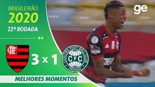 FLAMENGO 3 X 1 CORITIBA MELHORES MOMENTOS  22ª RODADA BRASILEIRÃO 2020  geglobo [upl. by Erret]