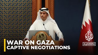 Qatari PM highlights complexities in captive negotiations [upl. by Waters]