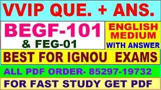 BEGF 101 important questions with answer in English  begf 101 Previous Year Question Paper  feg 01 [upl. by Denice]