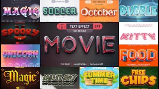 3D Text Effect Vector EPS 100 Editable Easy to Change  100 Editable Eps Vector 3D text Effect [upl. by Yenots]