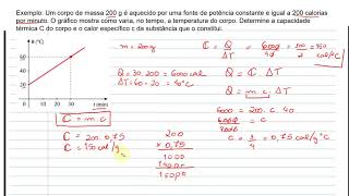 Exercícios sobre Calorimetria calor específico capacidade térmica Cont Aula 1 [upl. by Rubina906]