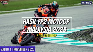 Hasil Motogp Hari iniHasil Latihan Bebas 2 Gp Malaysia 2023FP 2 Malaysia GPJadwal Motogp 2023 [upl. by Grosvenor559]