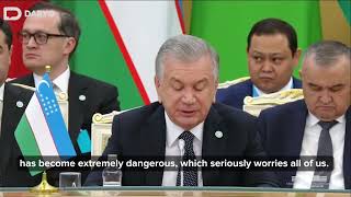 Shavkat Mirziyoyev addresses IsraelGaza war at OTSSummit [upl. by Kciderf]