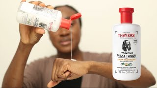 Thayers Milky Hydrating Face Toner Review and Application [upl. by Mosenthal]