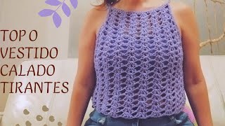 TOP BLUSA O VESTIDO de CROCHET SIN COSTURAS punto calado crochet 😍💚🌺 [upl. by Sidoney9]