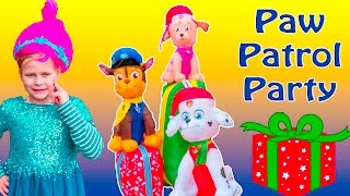 Assistant has a Trolls and Paw Patrol Christmas Party Toy Scavenger Hunt [upl. by Eimma]