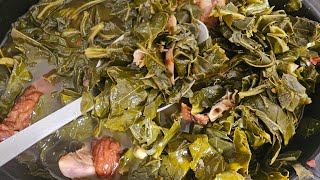 How to make Southern Style Collard Greens in the Crockpot [upl. by Erbma]