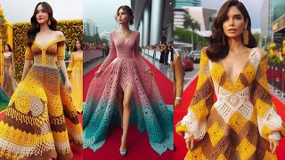 Stunning Red Carpet Crochet Dresses Top Celebrity Styles amp Design Trends [upl. by Ahsenaj]