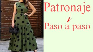 VESTIDO ELEGANTE PATRONAJE COMPLETO PASO A PASO [upl. by Merci]