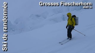 Ski de randonnée  Grosses Fiescherhorn 4049 m depuis le Jungfraujoch [upl. by Ailices836]