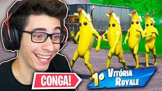 NINGUÉM ENTENDEU Dançando CONGA o JOGO INTEIRO Fortnite Battle Royale [upl. by Aslin]