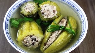 Stuffed Bitter Melon Soup  Canh Kho Qua  Helens Recipes [upl. by Susette637]