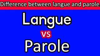 what is langue and parole langue parole languevsparole explanation [upl. by Galloway864]