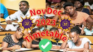 WASSCE NOVDEC 2023 FINAL TIMETABLE FOR PRIVATE CANDIDATES [upl. by Remlap]