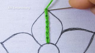 Hand Embroidery New Unique Flower Embroidery Design With Simple Easy Flower Stitch Tutorial [upl. by Liew]