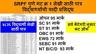 SRPF ground Mark Details  srpf group 1 cut off  srpf cut off 2024 [upl. by Lenwood920]