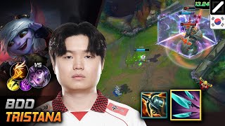 비디디 트리스타나 미드 템트리 룬 나보리 기발  Bdd Tristana 매치 하이라이트  롤 KR 천상계 패치 1324 [upl. by Tecil306]