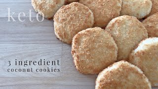 3 Ingredient Keto Coconut Cookies [upl. by Medeah854]